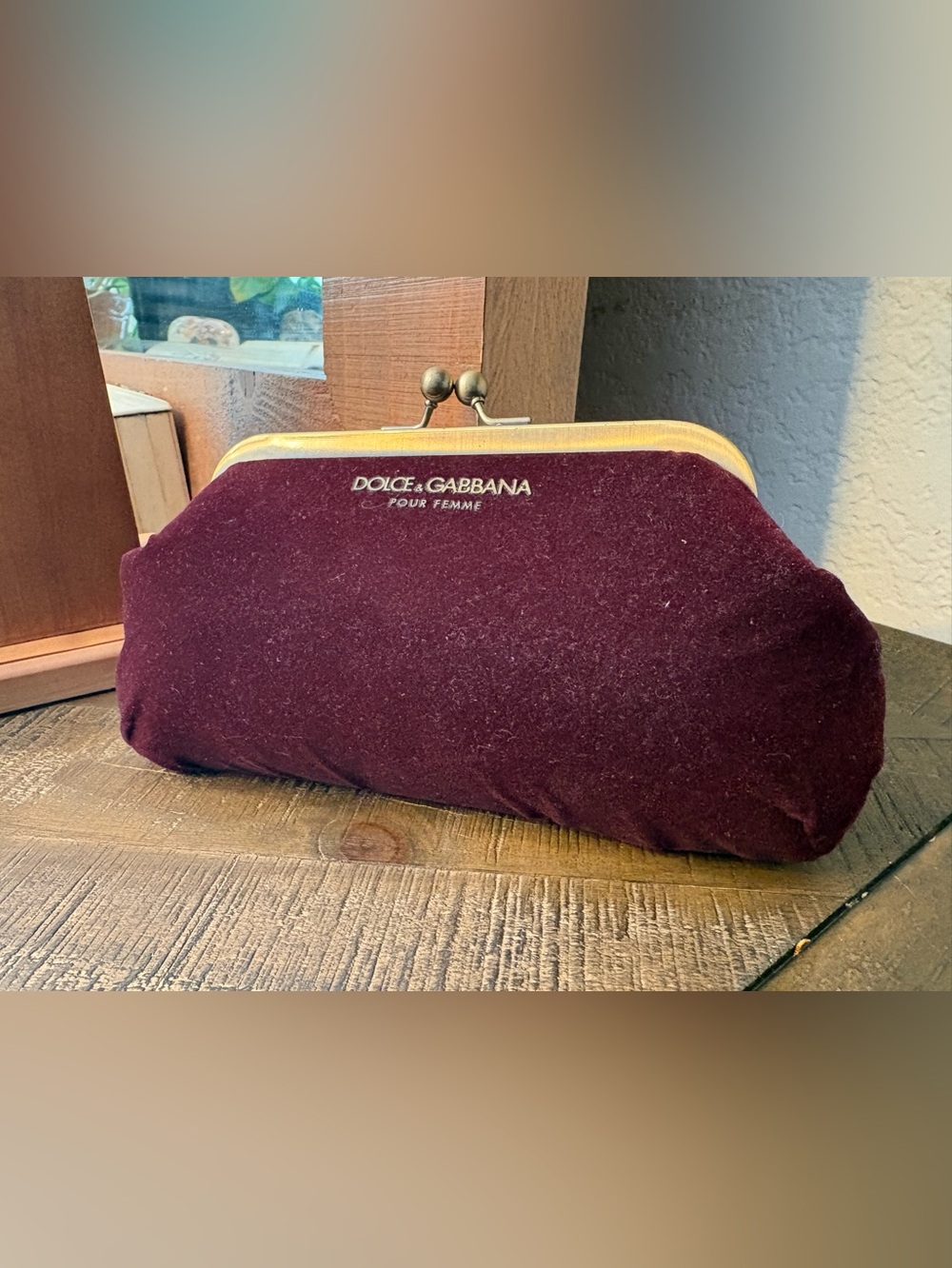 ❤️Vintage Dolce & Gabbana Velvet Kiss Lock Cosmetic / Evening Pouch ✨